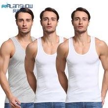 Load image into Gallery viewer, 3Pcs/Lot Summer Men Cotton Underwear Mens Undershirt Transparent Shirts Male Bodyshaper Fitness Wrestling Singlets