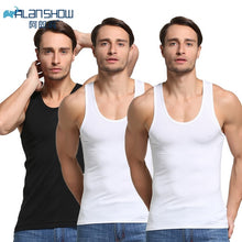 Load image into Gallery viewer, 3Pcs/Lot Summer Men Cotton Underwear Mens Undershirt Transparent Shirts Male Bodyshaper Fitness Wrestling Singlets