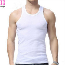 Load image into Gallery viewer, mens tanks Summer Cotton Slim Fit Men Underwear Clothing Bodybuilding Undershirt Golds Fitness tops tees lifting vest